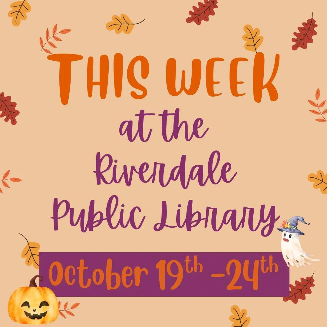 We have a busy week of programs ahead! 

There's plenty of fun to be had for both children and adults so visit our website for more information and to register 🤓

 #riverdalelibrary #RiverdaleNJ #fallevents #libraryprograms #events