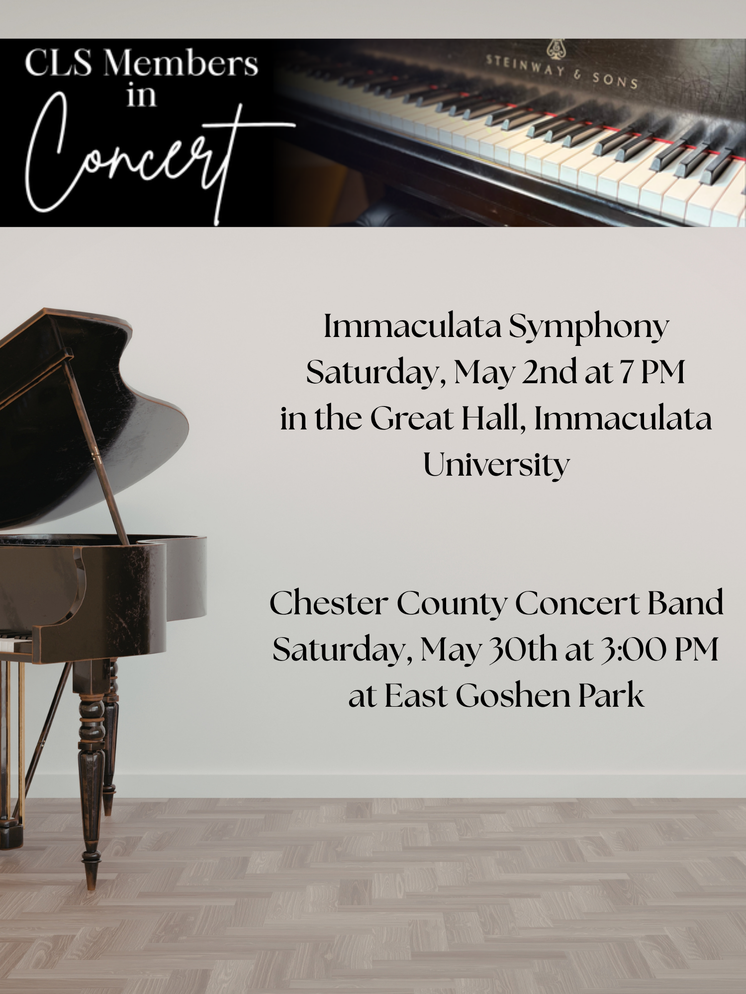 CLS Members in Concert Spring 2026 Performances