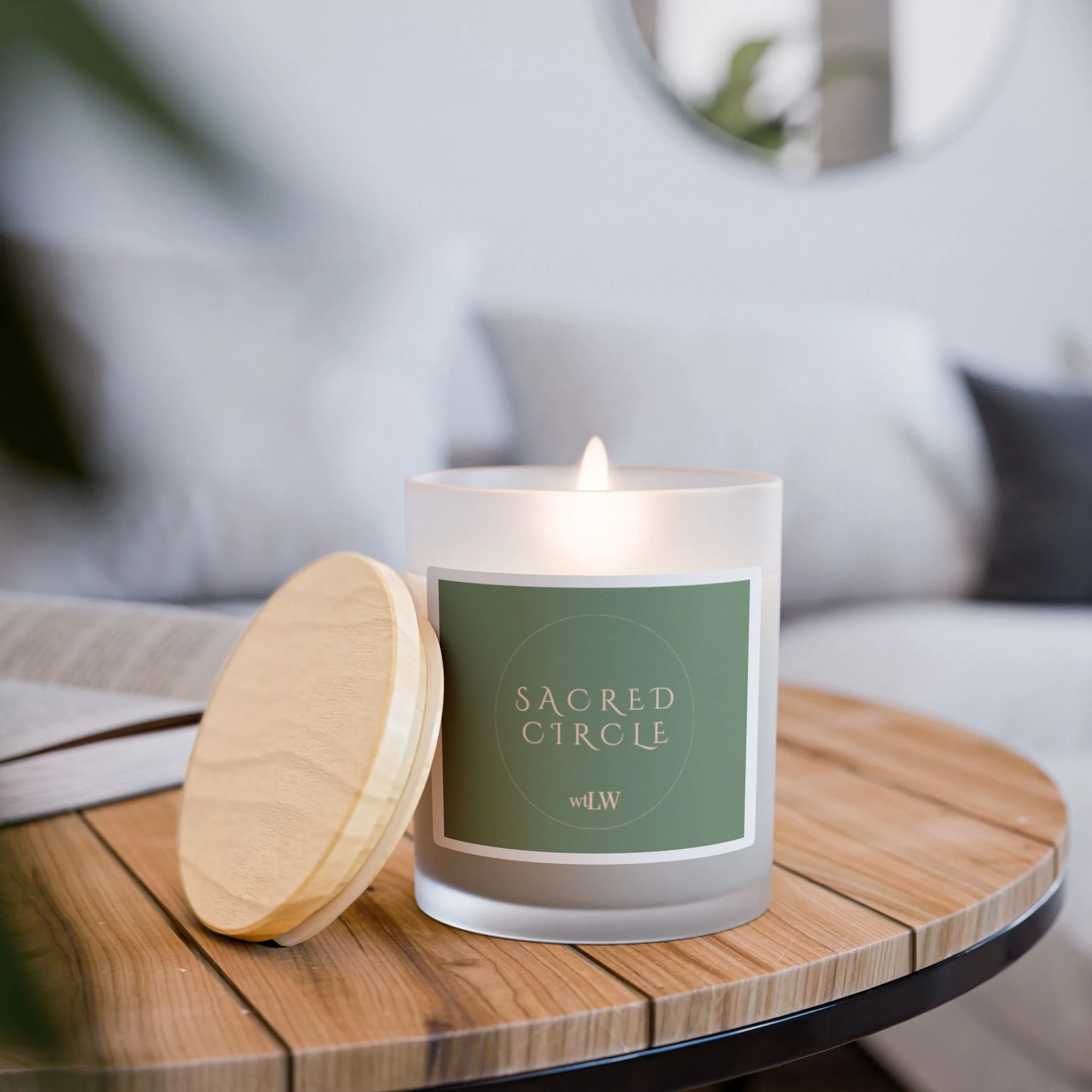 Sacred Circle Frosted Candle