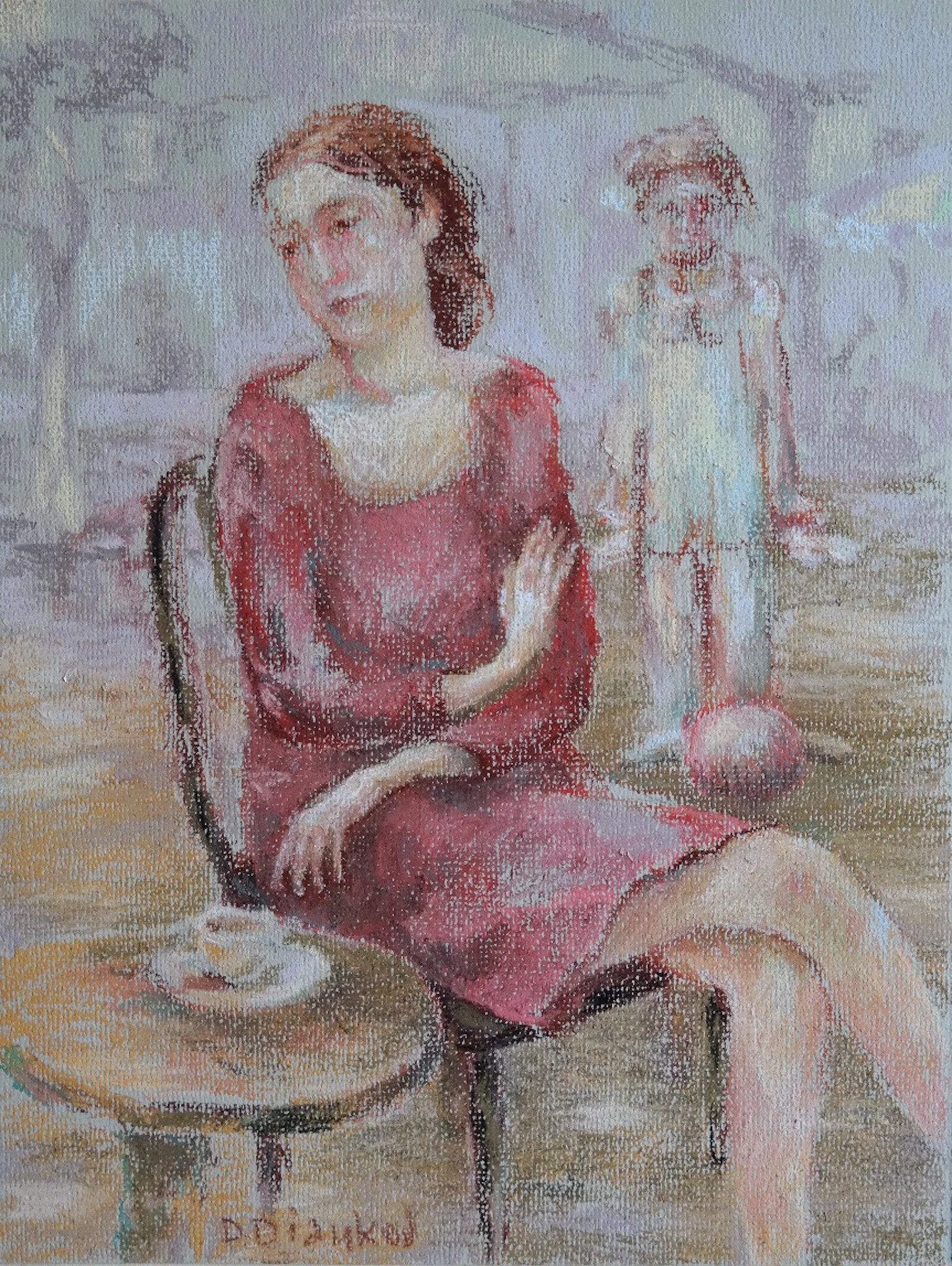 Pastelzeichnung auf papier Lana enstanden im Oktober 2004 in Paris inspiriert von der Ausstlung "LE  FOU" in LE LOUVRE.