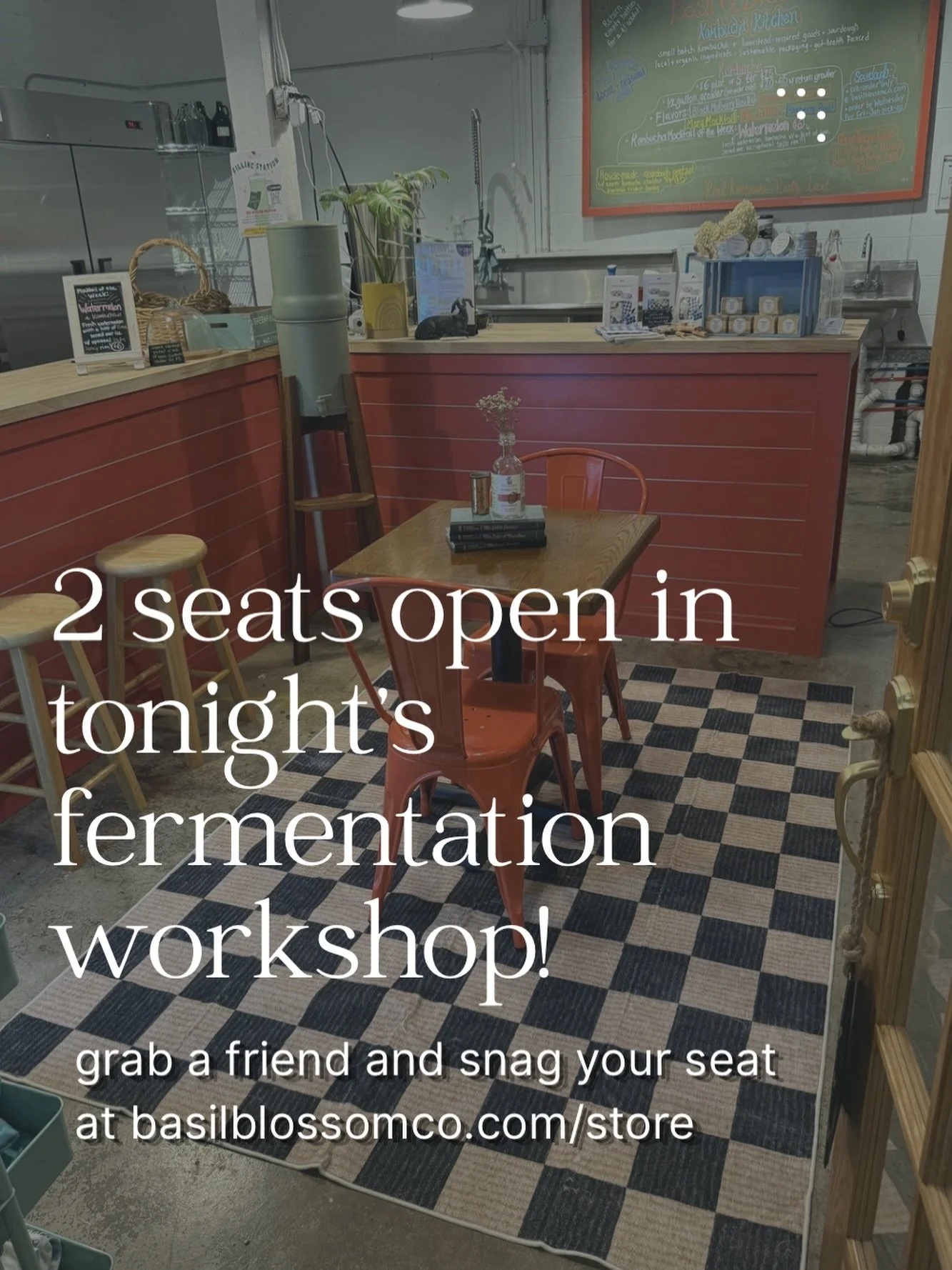 Tonight from 6-7:30! Grab one of the 2 last seats on basilblossomco.com/store and meet me at @thedistrictartisanmarket