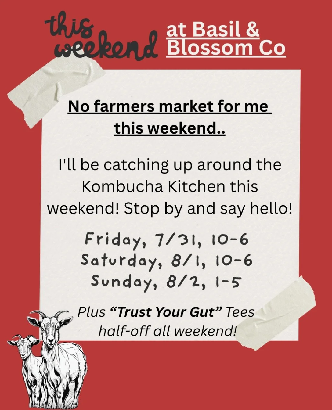 See you tonight till 6 or all weekend long at the Kombucha Kitchen!