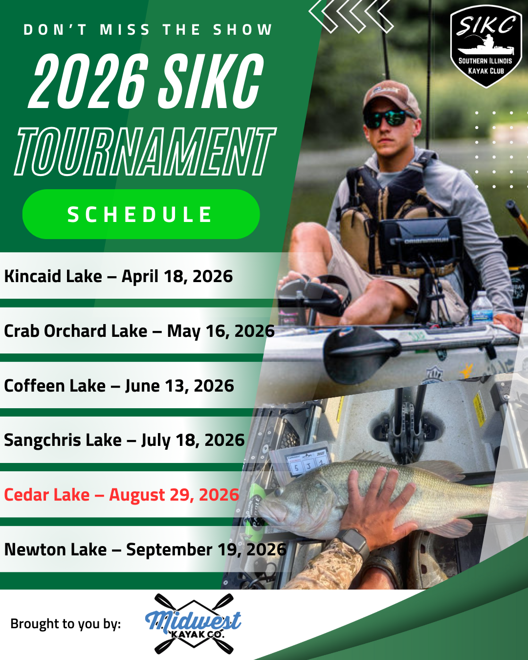 2026 SIKC Schedule Update: Cedar Lake Date Change