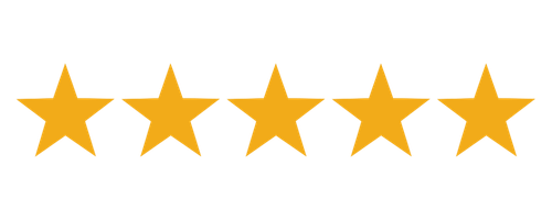 Five gold stars in a row