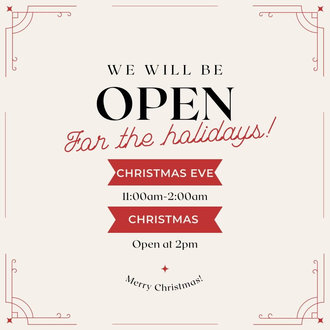 🎅 Holiday Hours at Idle Hour 🎅

🍻 Christmas Eve: Open 11AM &ndash; 2AM
🎄 Christmas Day: Opening at 2PM

Start Christmas Eve with us and come back Christmas night for a drink (or three).
Same five-star dive energy, just holiday style ✨

#IdleHour 