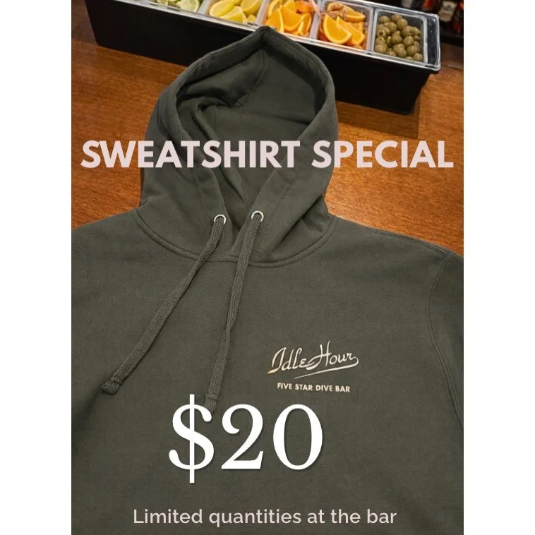 Turns out the 2nd batch came out not exactly how we planned them&hellip;
but still too good not to wear.

So we&rsquo;re running a sweatshirt special &rarr; $20

Limited quantities at the bar.