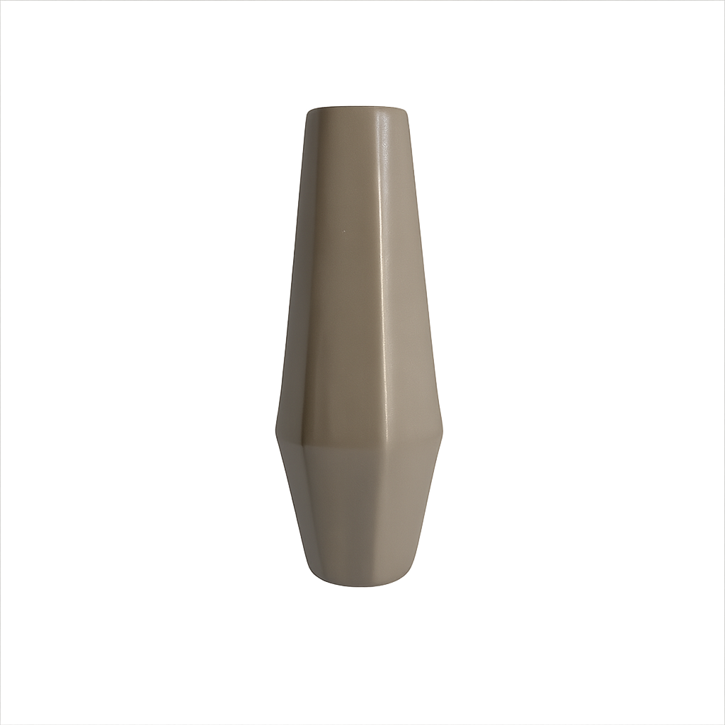 Taupe Faceted Vase