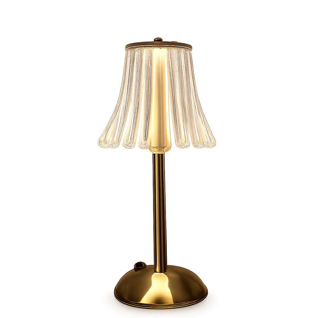 Ribbed Glass Table Lamp