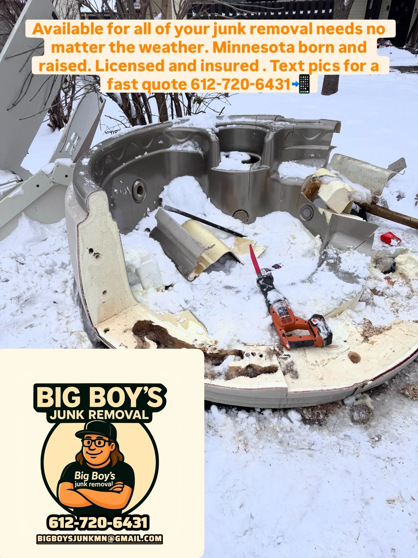 #BigBoysJunkMN #CouchRemoval #SofaRemoval #MattressRemoval #FurnitureRemoval #ApplianceRemoval #TVRemoval #HotTubRemoval #ConstructionDebrisRemoval #PropertyCleanout #ApartmentCleanout #EvictionCleanout #MinneapolisHauling #TwinCitiesJunkRemoval #MNJ
