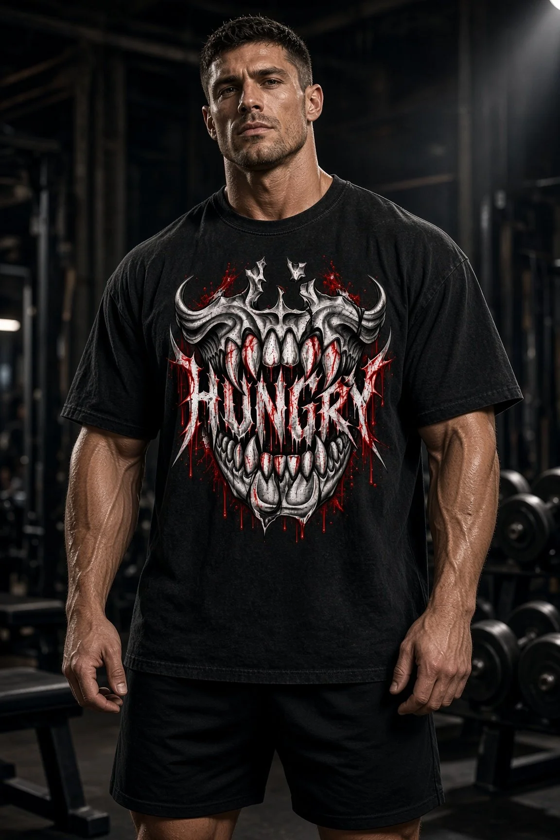 Snow Washed Oversized Cotton T-Shirt (WARRIOR)