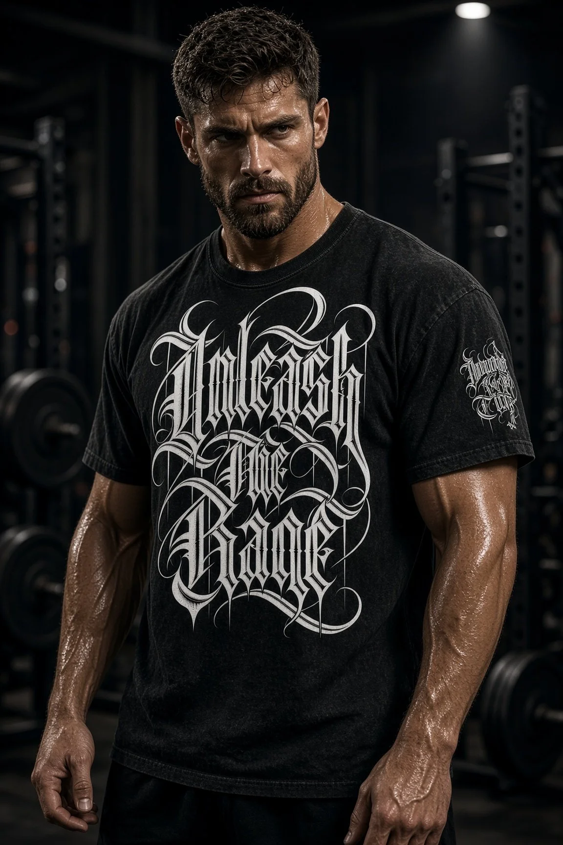 Snow Washed Oversized Cotton T-Shirt (GYM THERAPY)