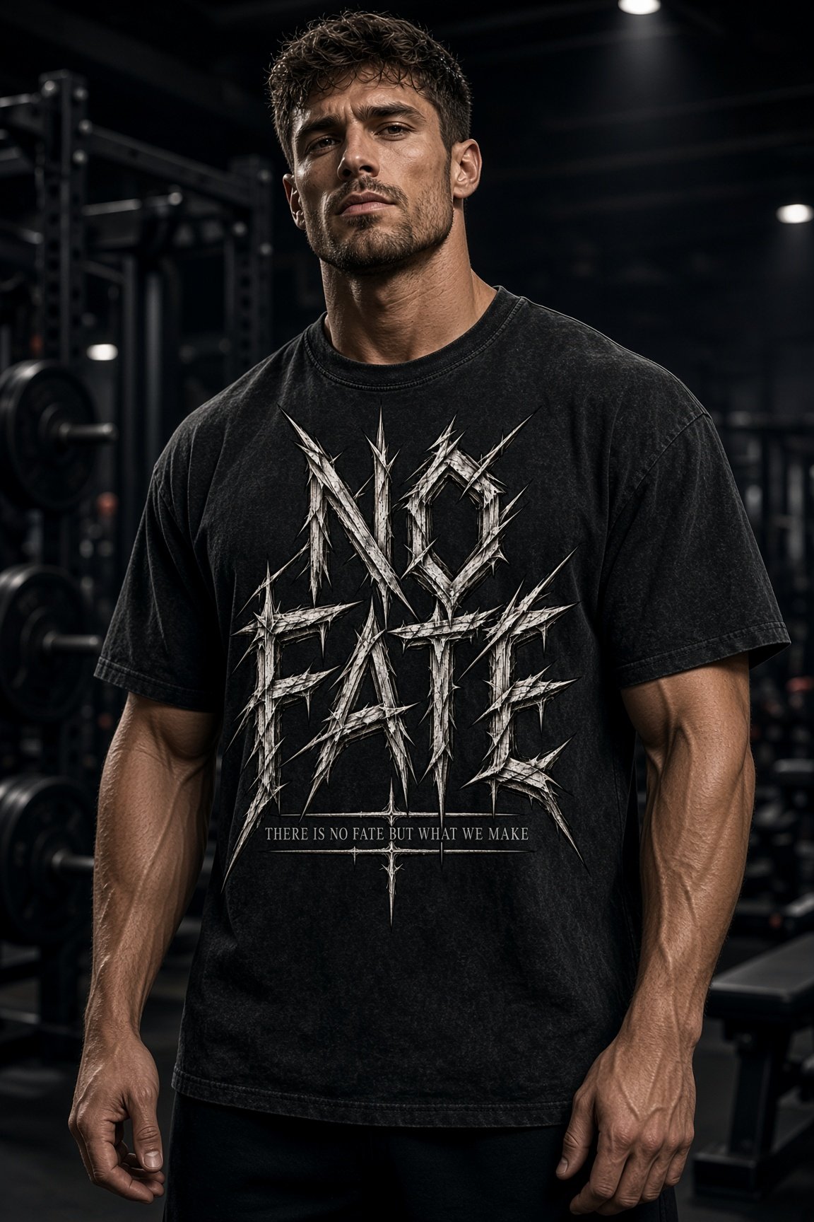 Snow Washed Oversized Cotton T-Shirt (NO FATE)