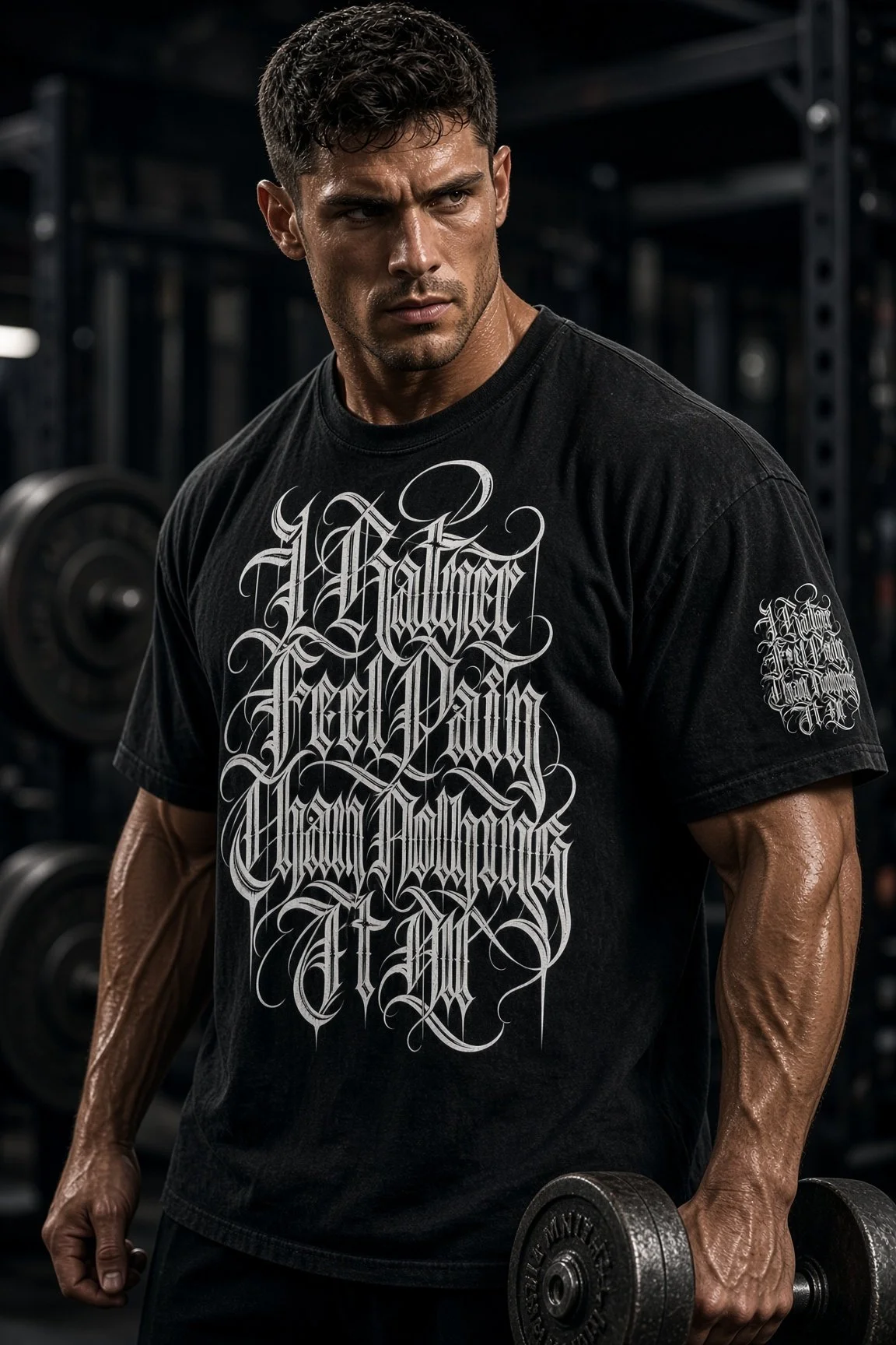 Snow Washed Oversized Cotton T-Shirt (GYM THERAPY)
