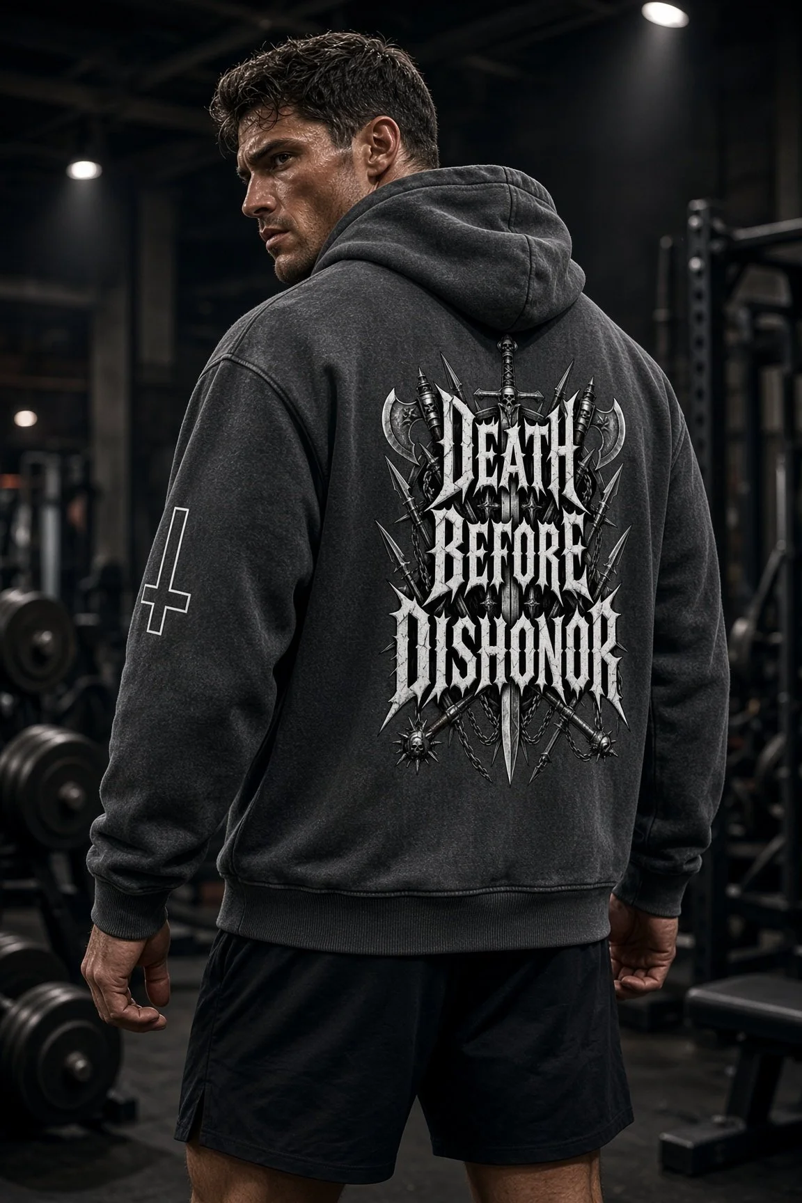 Snow Wash Fleece Oversize Hoodie (DEATH BEFORE DISHONOR)