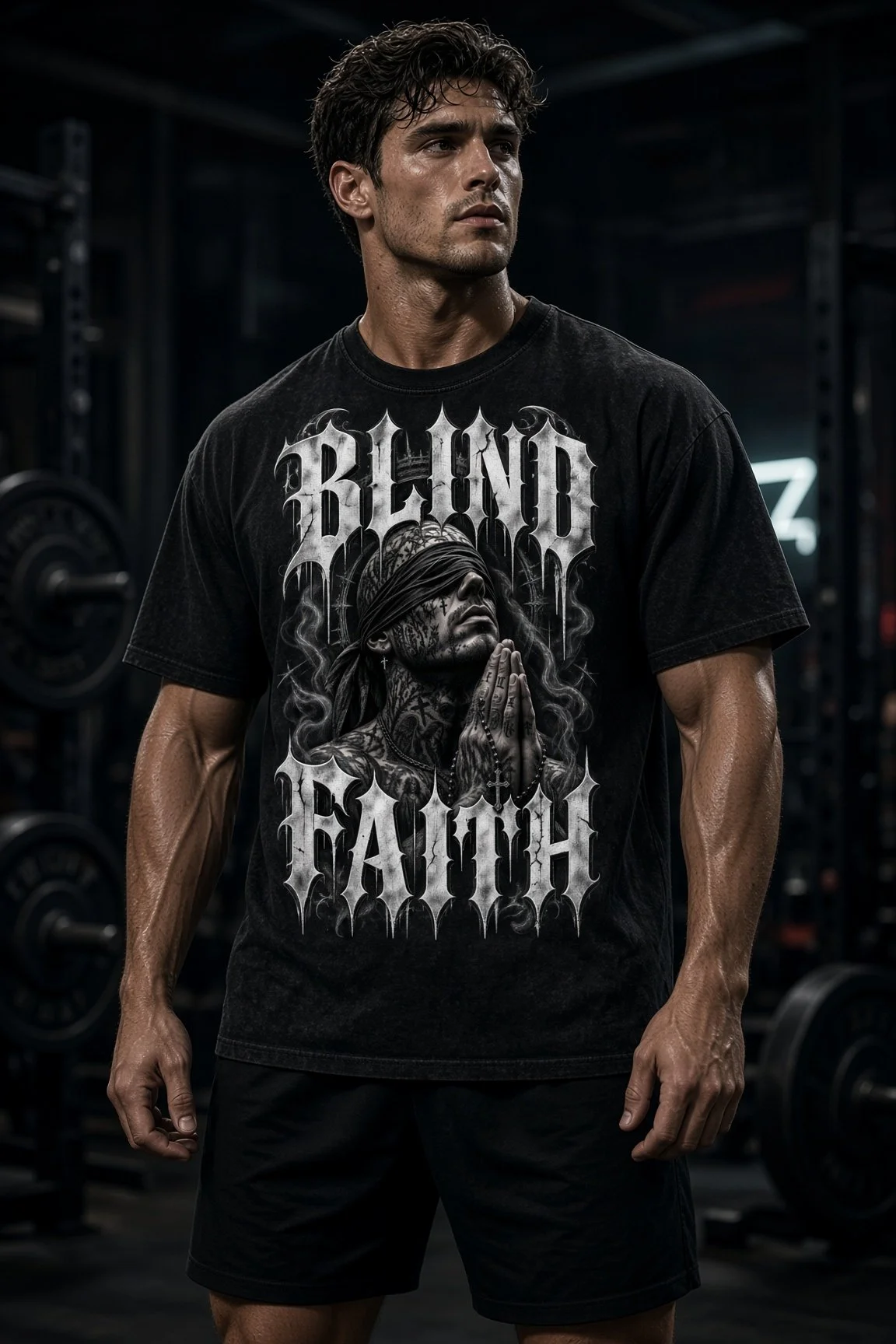 Snow Washed Oversized Cotton T-Shirt (blind faith)
