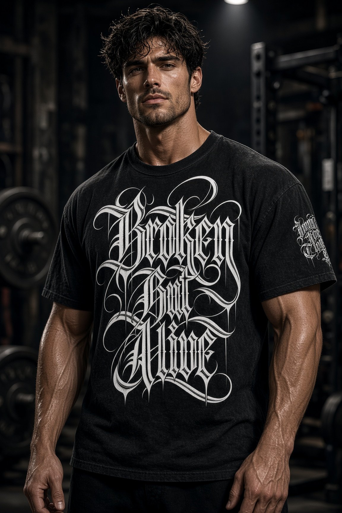 Snow Washed Oversized Cotton T-Shirt (GYM THERAPY)