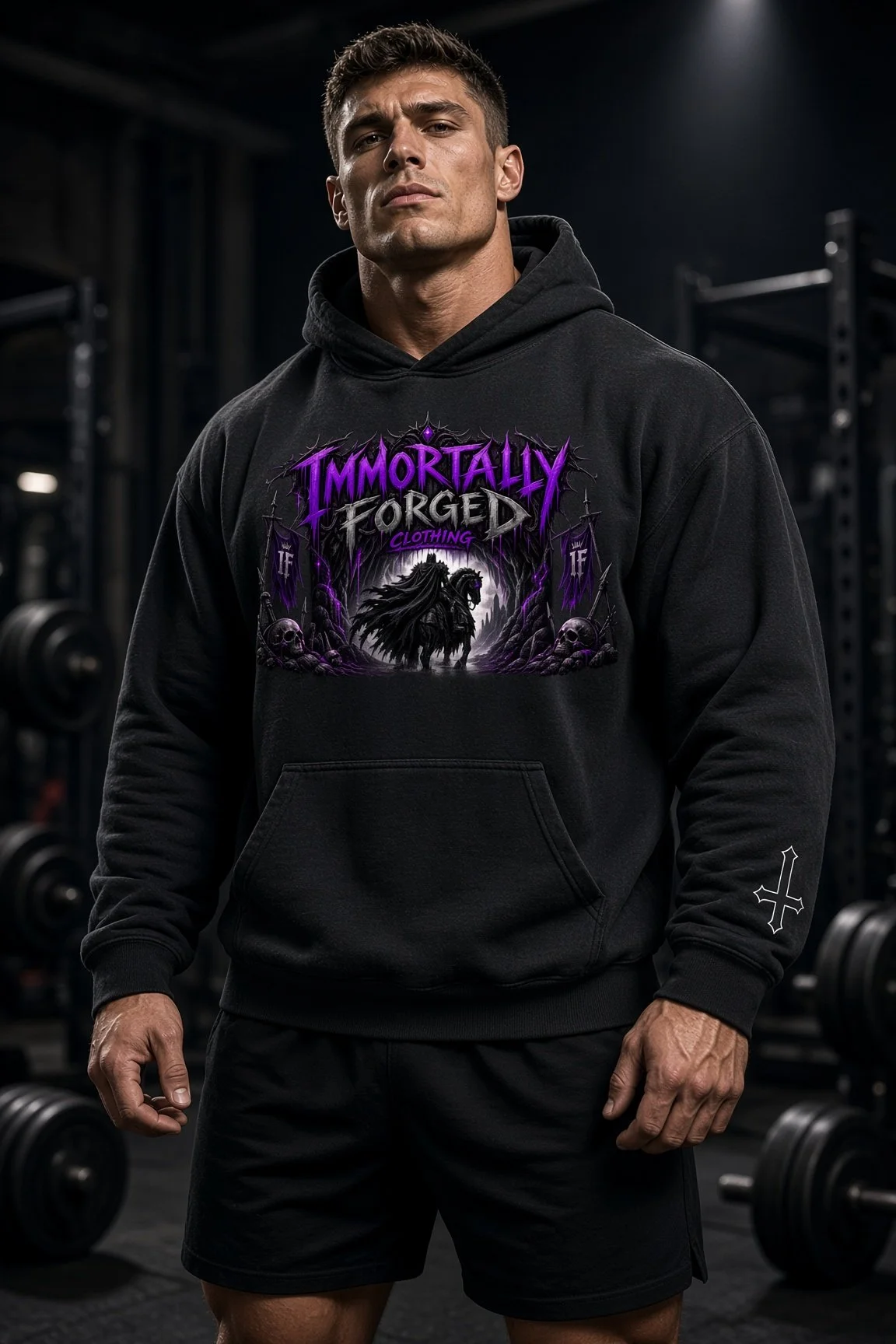 Heavyweight Sunfade Oversized Hoodie (BAT KNIGHT)