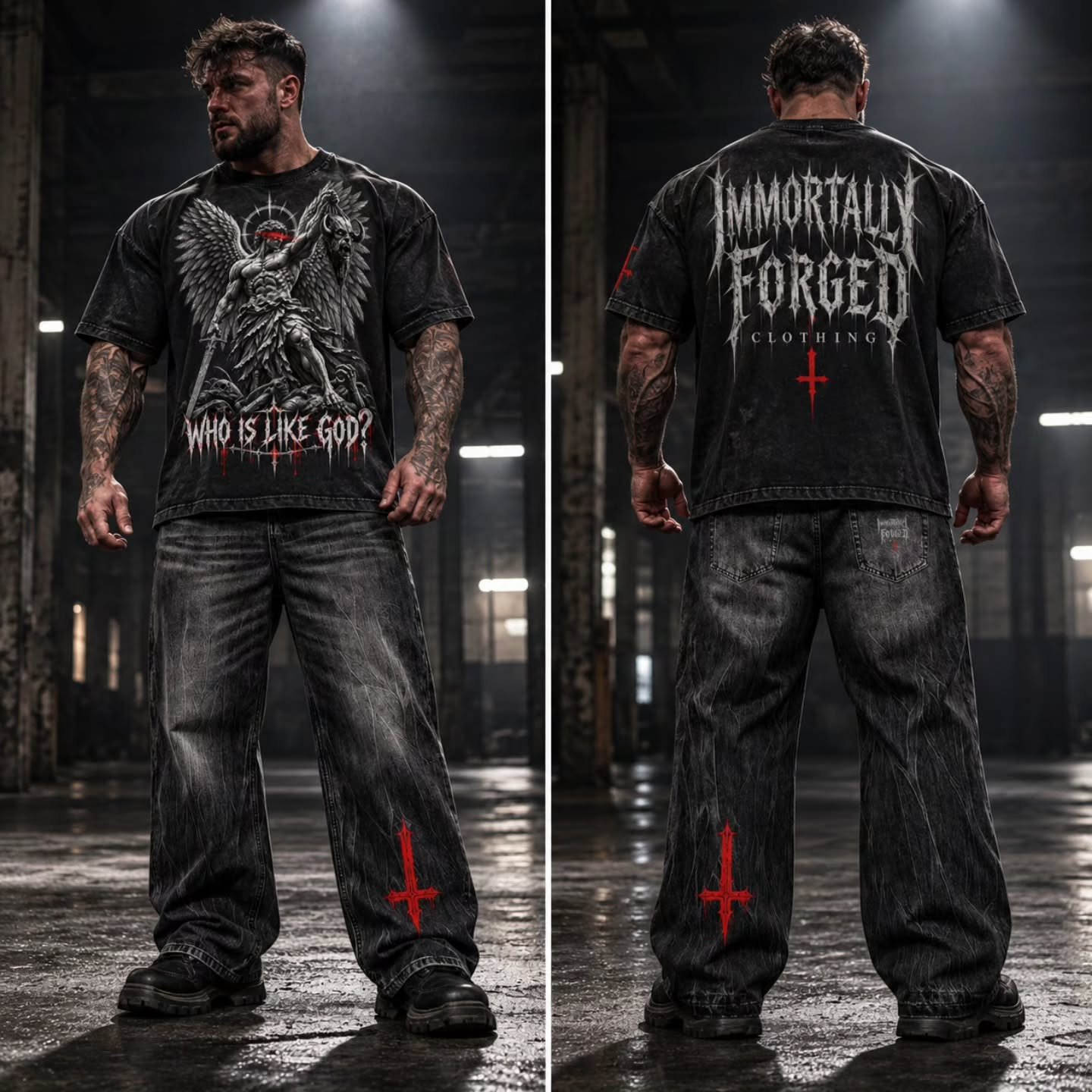 Vintage wash wide leg jeans

⚔️ IMMORTALLY FORGED CLOTHING ⚔️

More than gym clothes. More than a logo. A mindset.
IMMORTALLY FORGED CLOTHING was built for the people who understand that strength isn&rsquo;t given to you. It&rsquo;s forged through pr