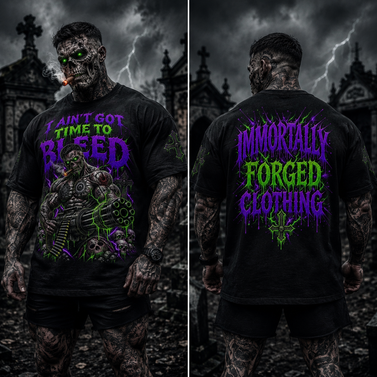Snow Washed Heavyweight Oversize T-Shirt (I AIN'T GOT TIME)