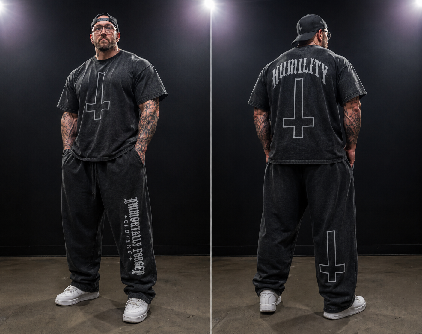 Snow Washed Oversized Cotton T-Shirt (HUMILITY)