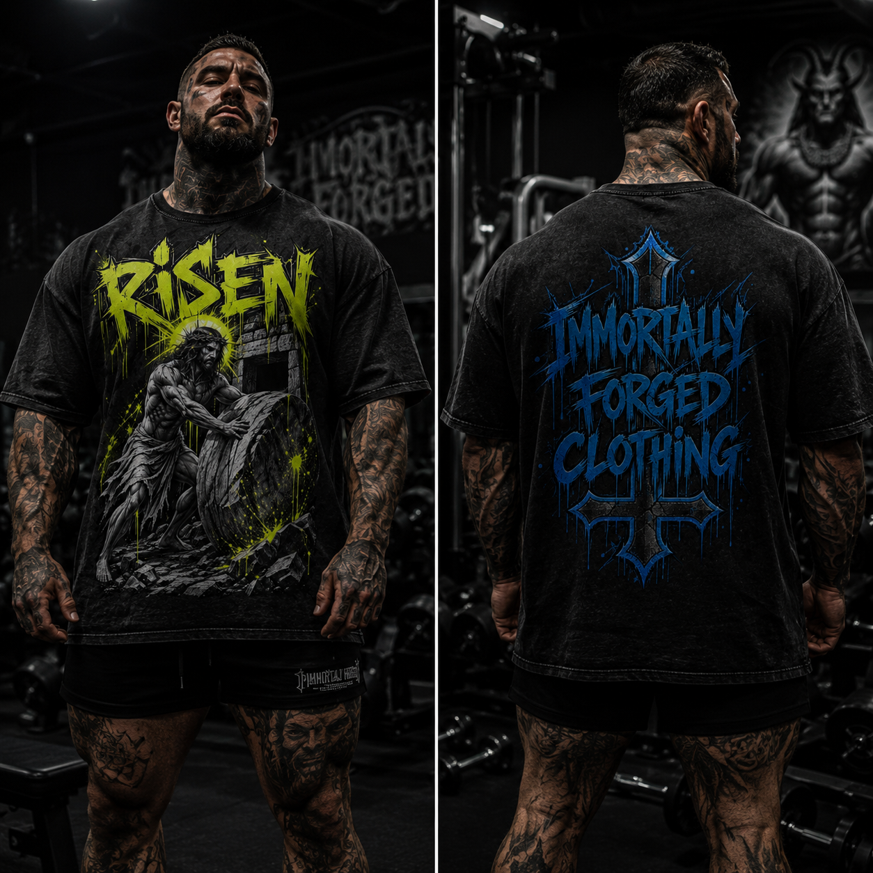 Snow Washed Oversized Cotton T-Shirt (RISEN)