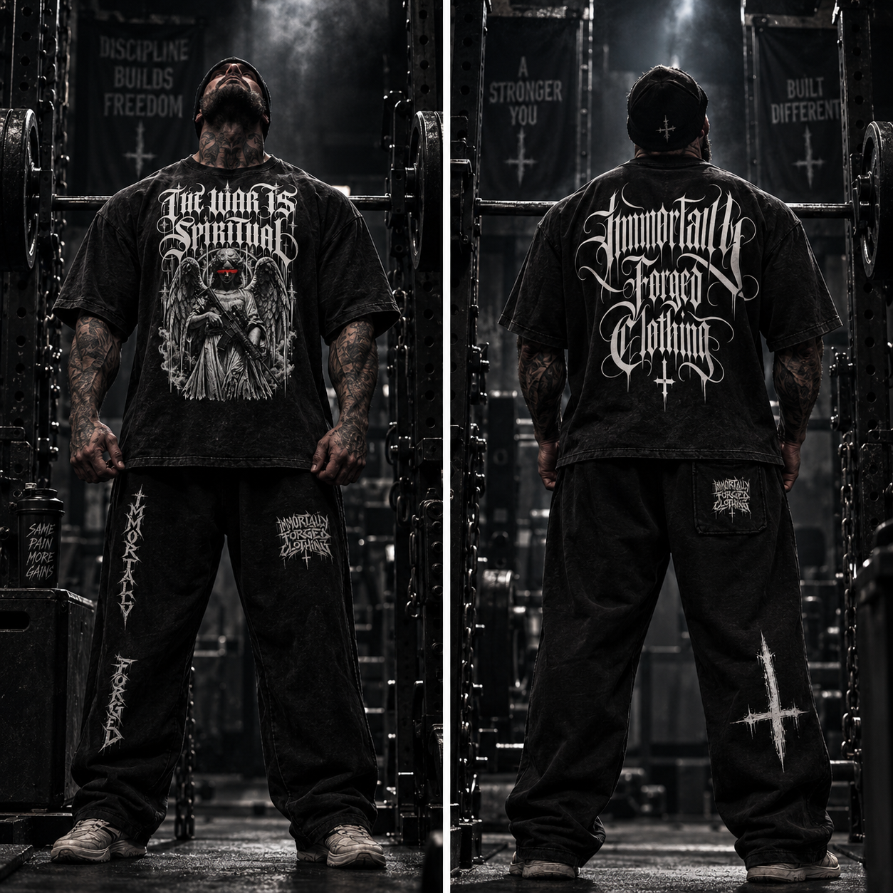 Snow Washed Oversized Cotton T-Shirt (The War Is Spiritual)