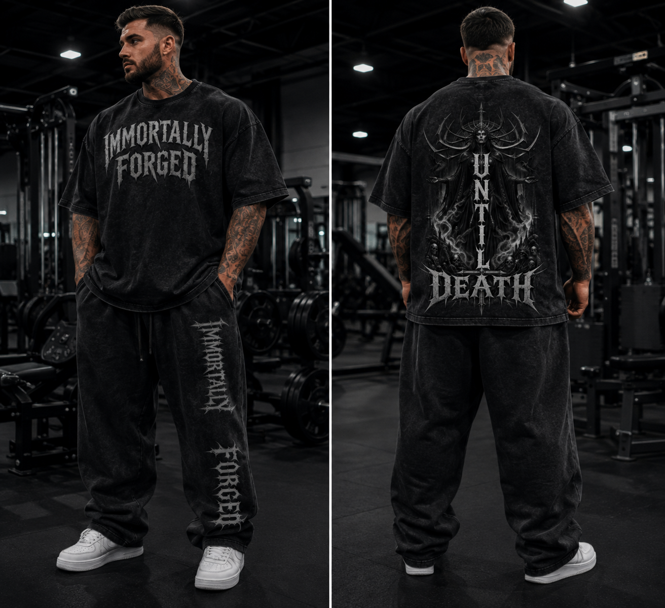 Snow Washed Oversized Cotton T-Shirt (UNTIL DEATH)