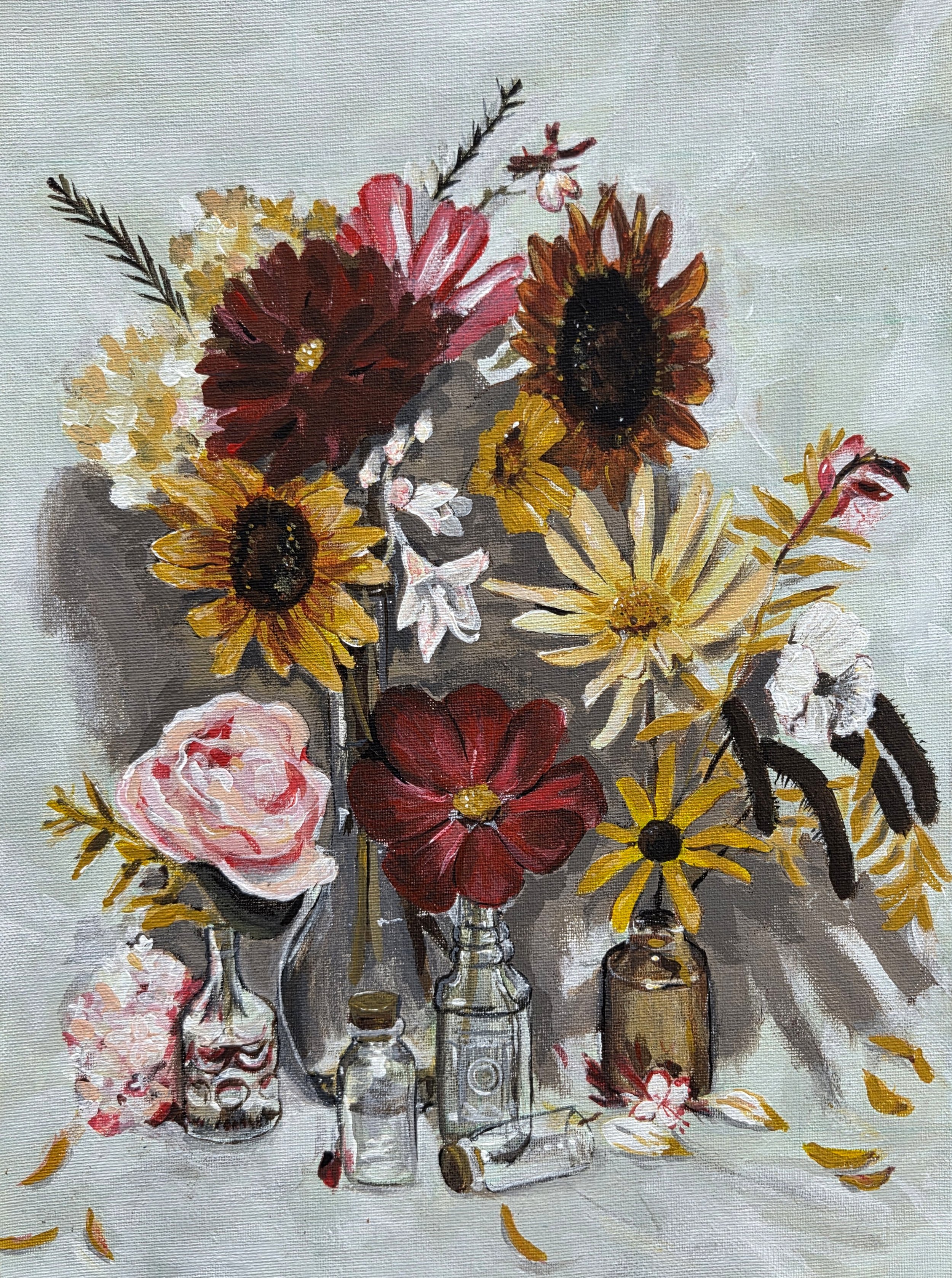 "Time in a Bottle", acrylic on canvas, 12"x16", 2025