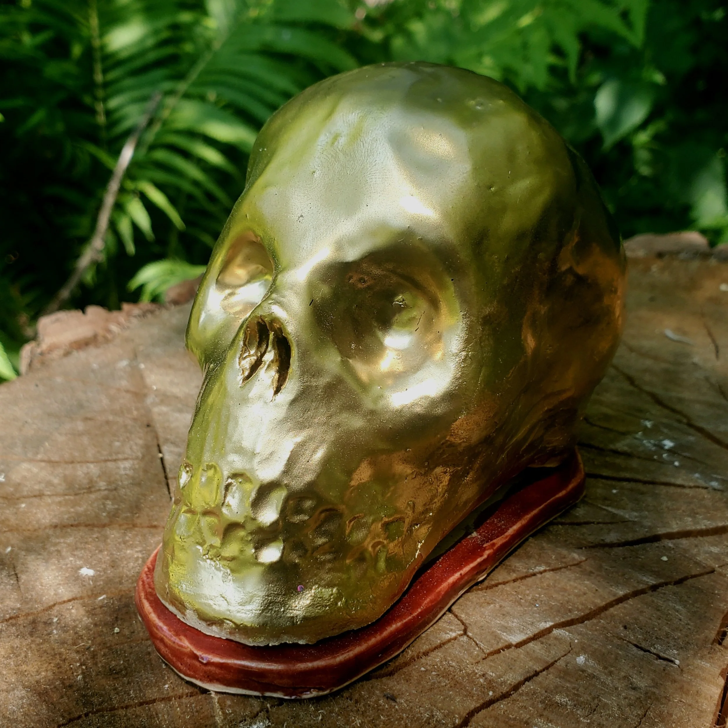 Golden Skull Incense Burner