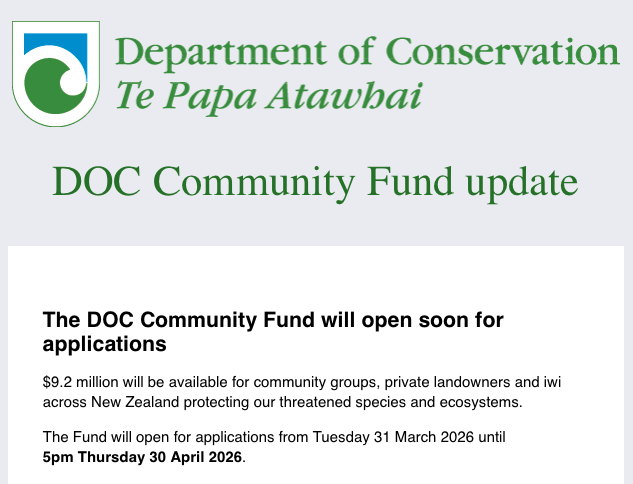 Large scale - DOC community funding shoutout