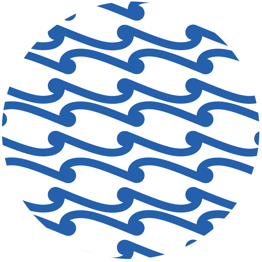 Pattern of blue wavy lines on a black background.
