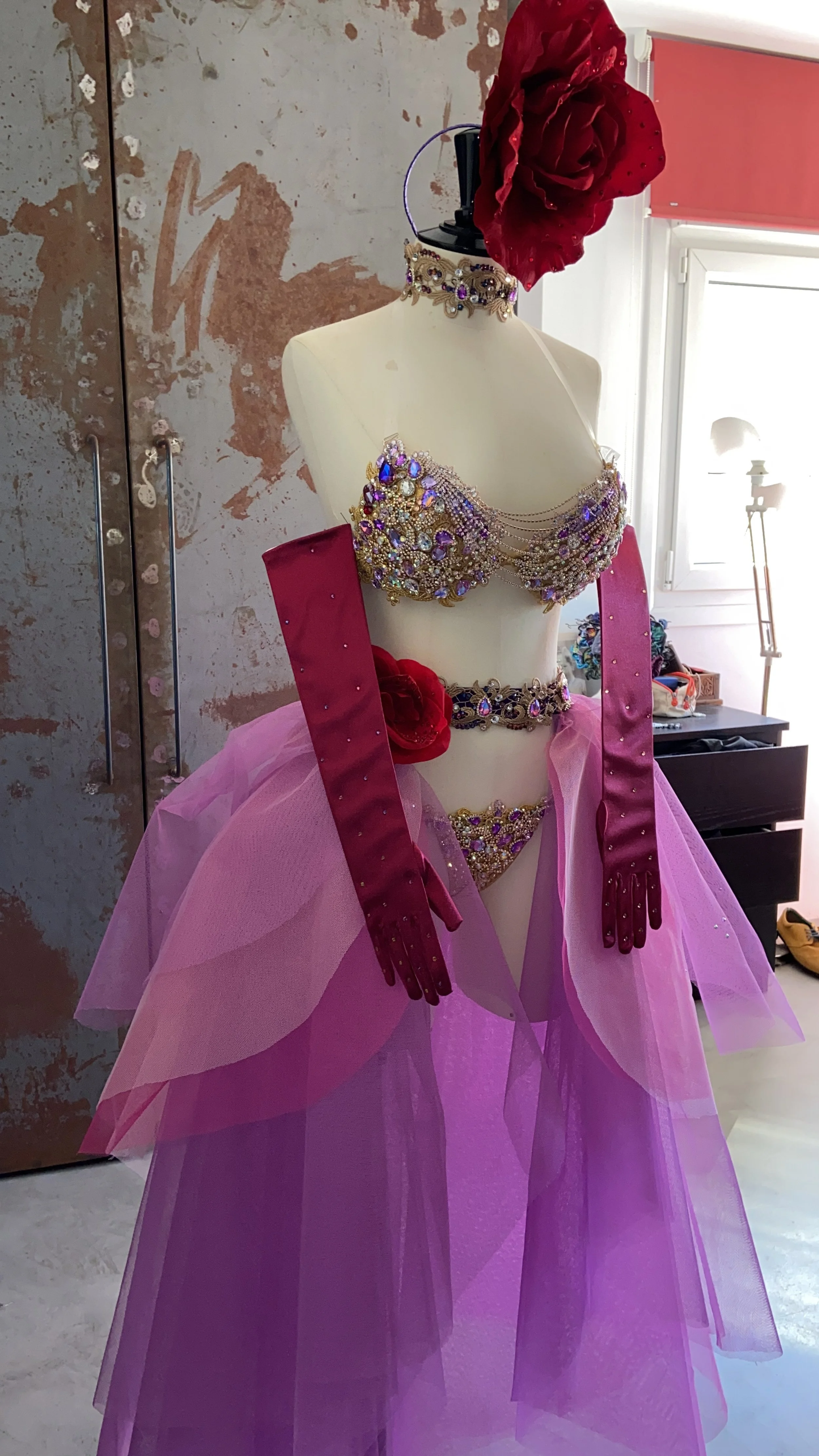Custom Design WBFF Bikini And Themewear Rose