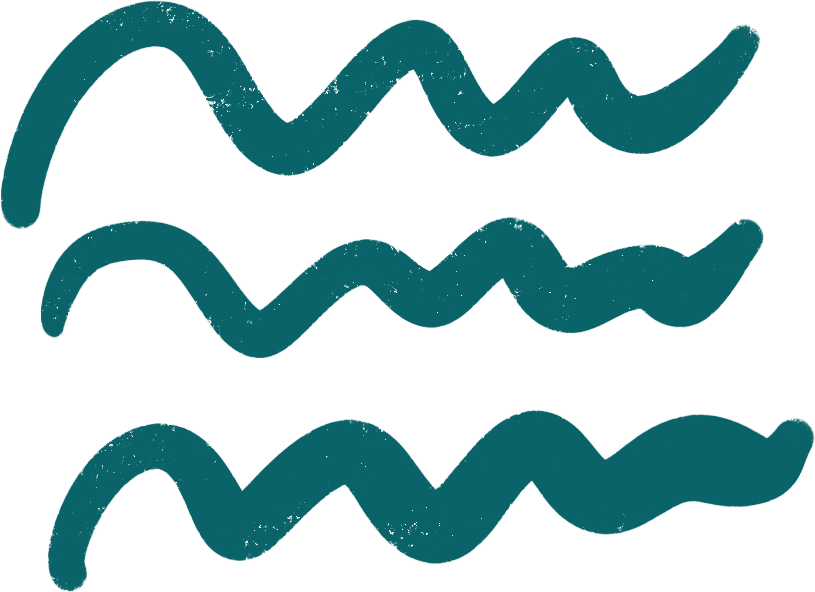Three wavy teal lines stacked vertically on a black background.