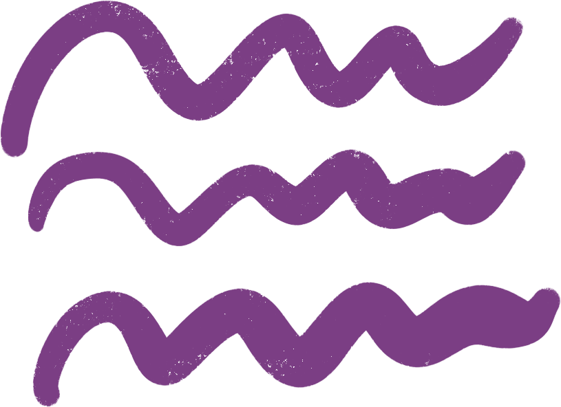 Three wavy purple lines stacked vertically against a black background.