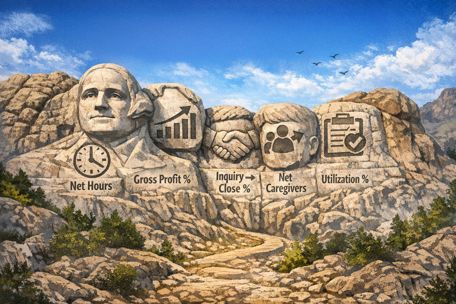 The “Mount Rushmore” of Home Care Metrics: The 5 Numbers That Actually Run Your Agency