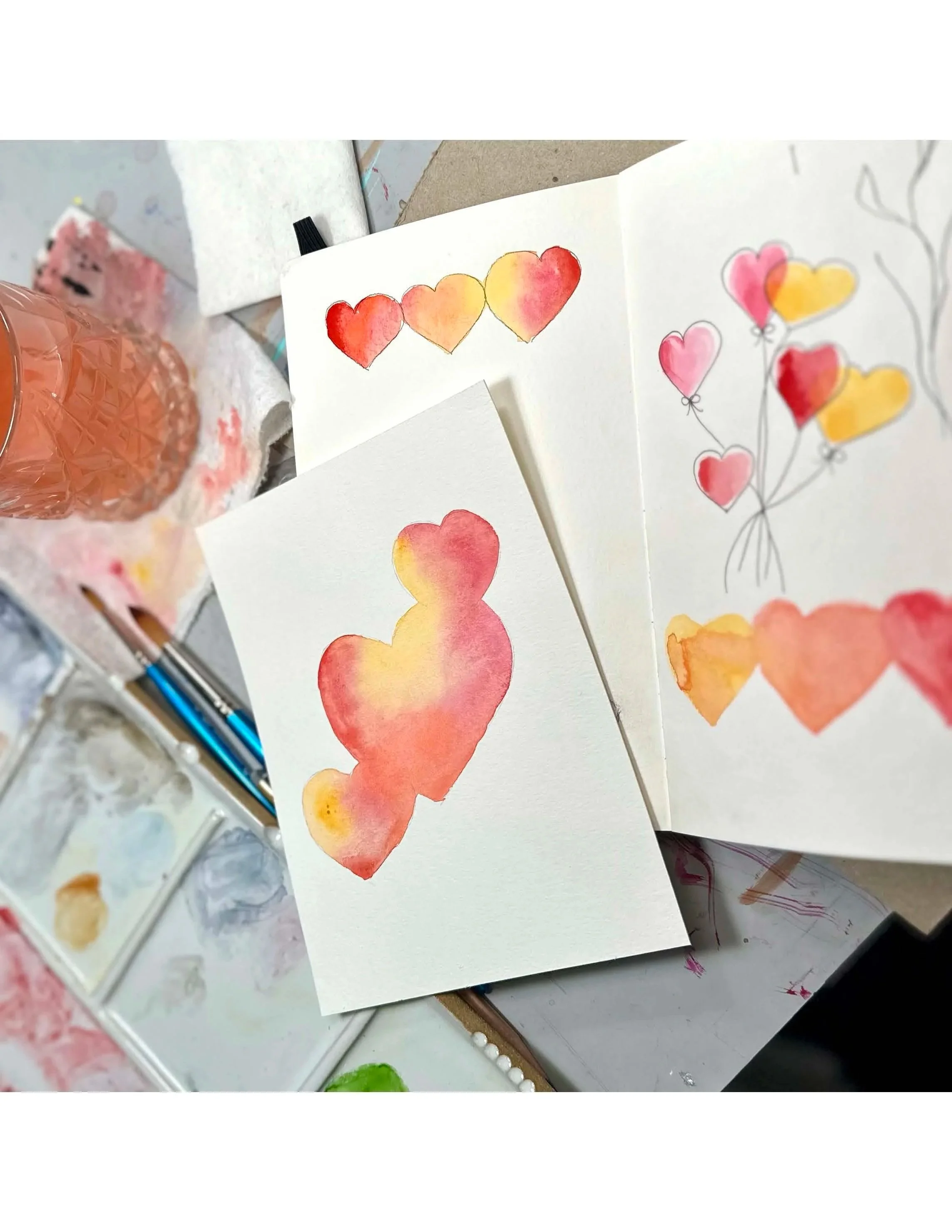 Easy Watercolor Valentine’s Card