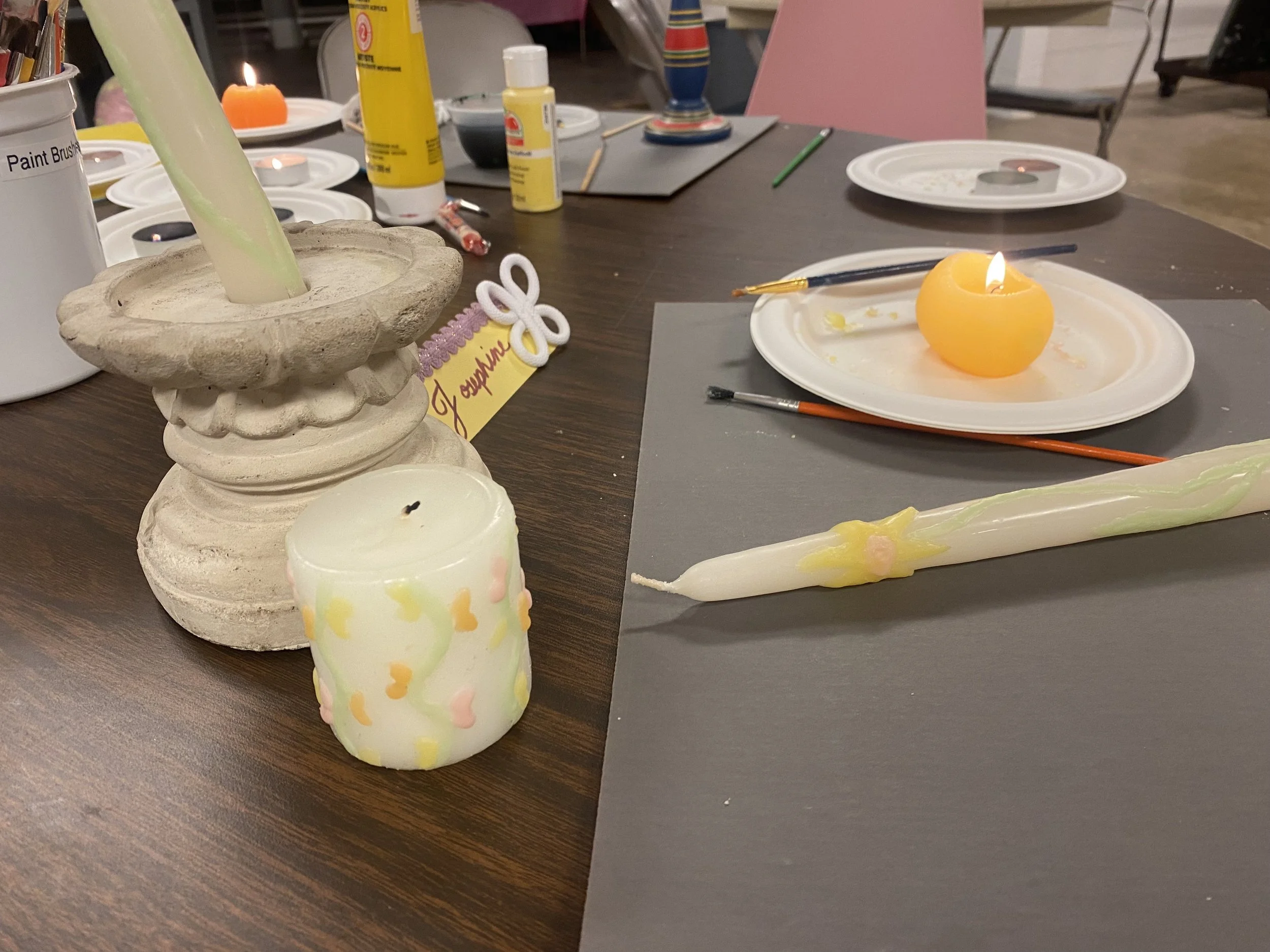    wax painting on candles perfect Spring

