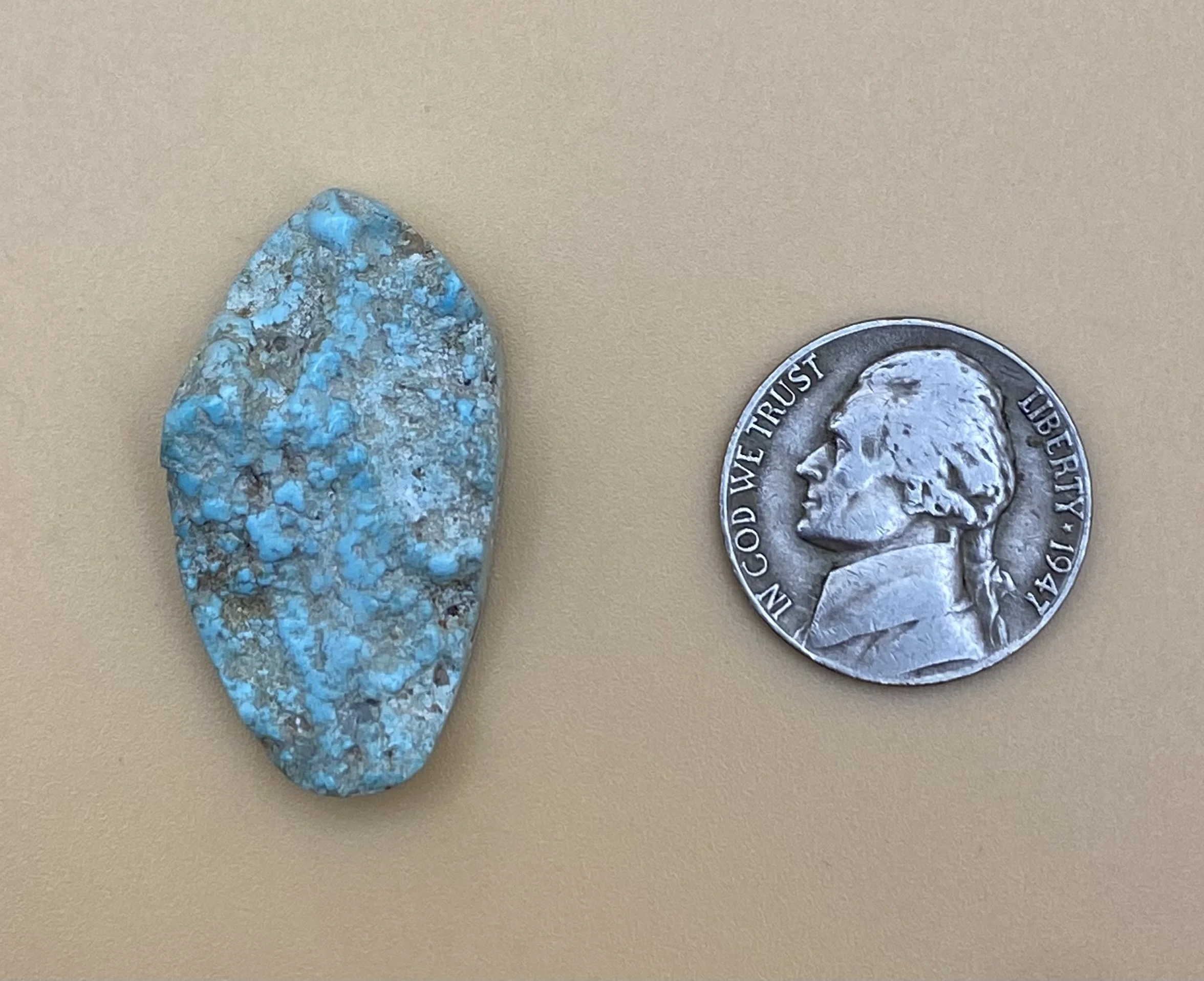 Old Stock American Turquoise & Buffalo Nickel