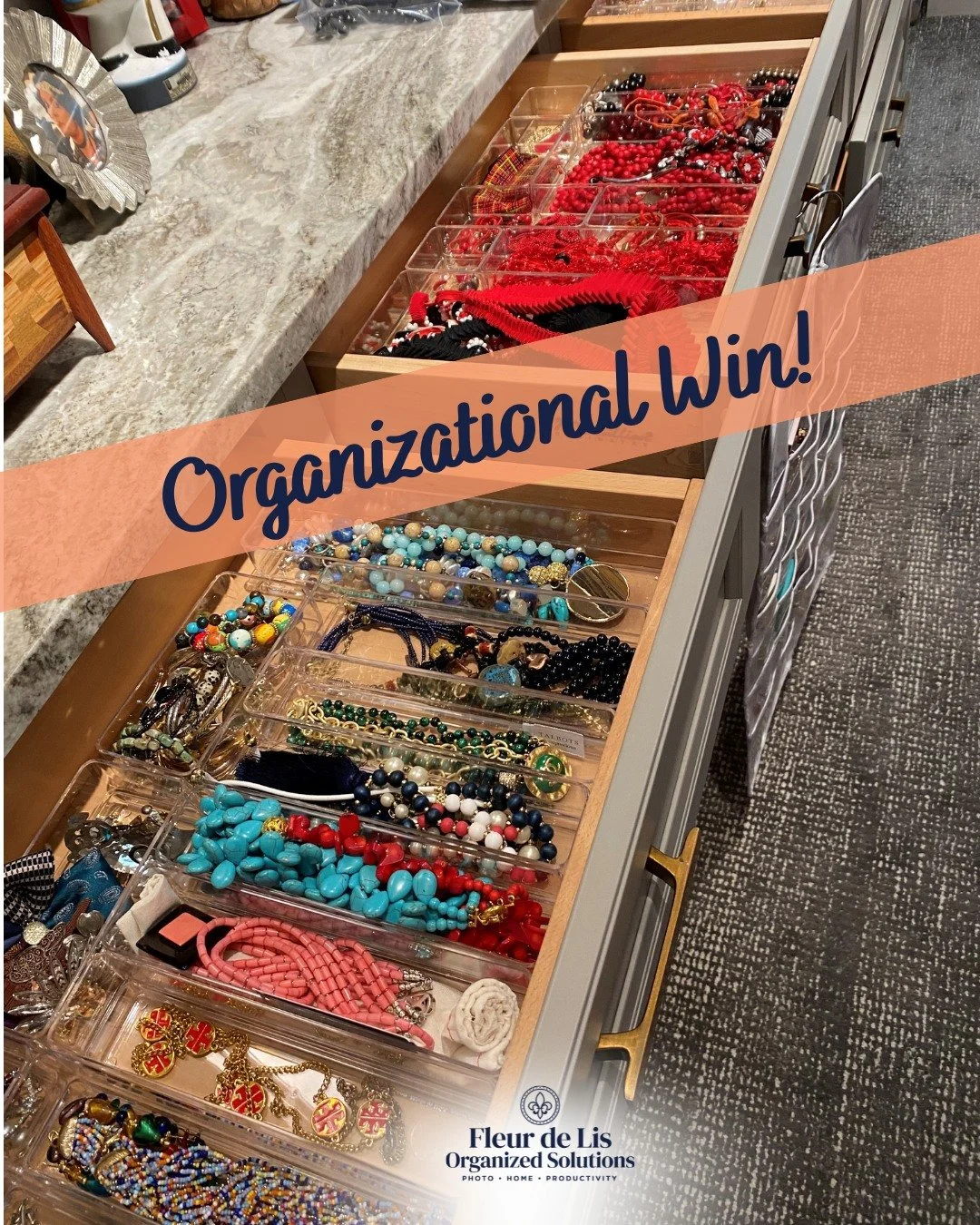 An Organizational Win ✨

Our client loved her jewelry, but getting ready felt frustrating.

Necklaces tangled. Earrings were hard to find. Pieces she wore all the time were buried, while special favorites were forgotten altogether.

So we changed the