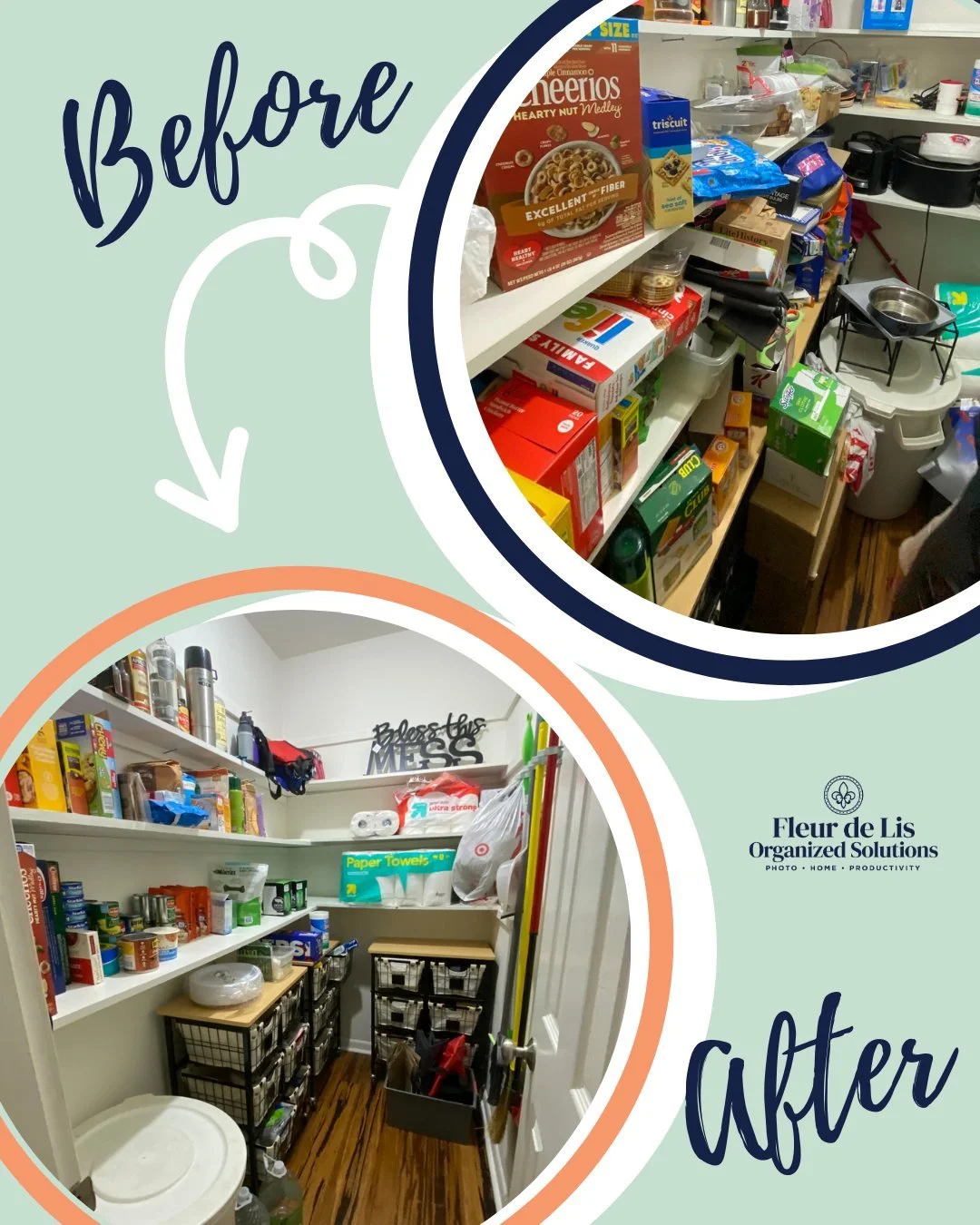 Feature Friday: The Pantry Overhaul!

▶️ Before:
This pantry was doing its best&mdash;but nothing had a clear home. Everyday items were hard to reach, paper goods were stacked wherever they fit, and rarely used items took up prime space. Finding what