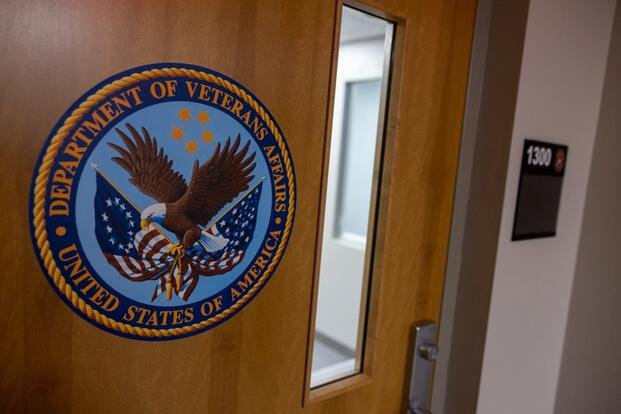 A Department of Veterans Affairs (VA) logo. Photo by Alyssa DeCrane. Source: DVIDS