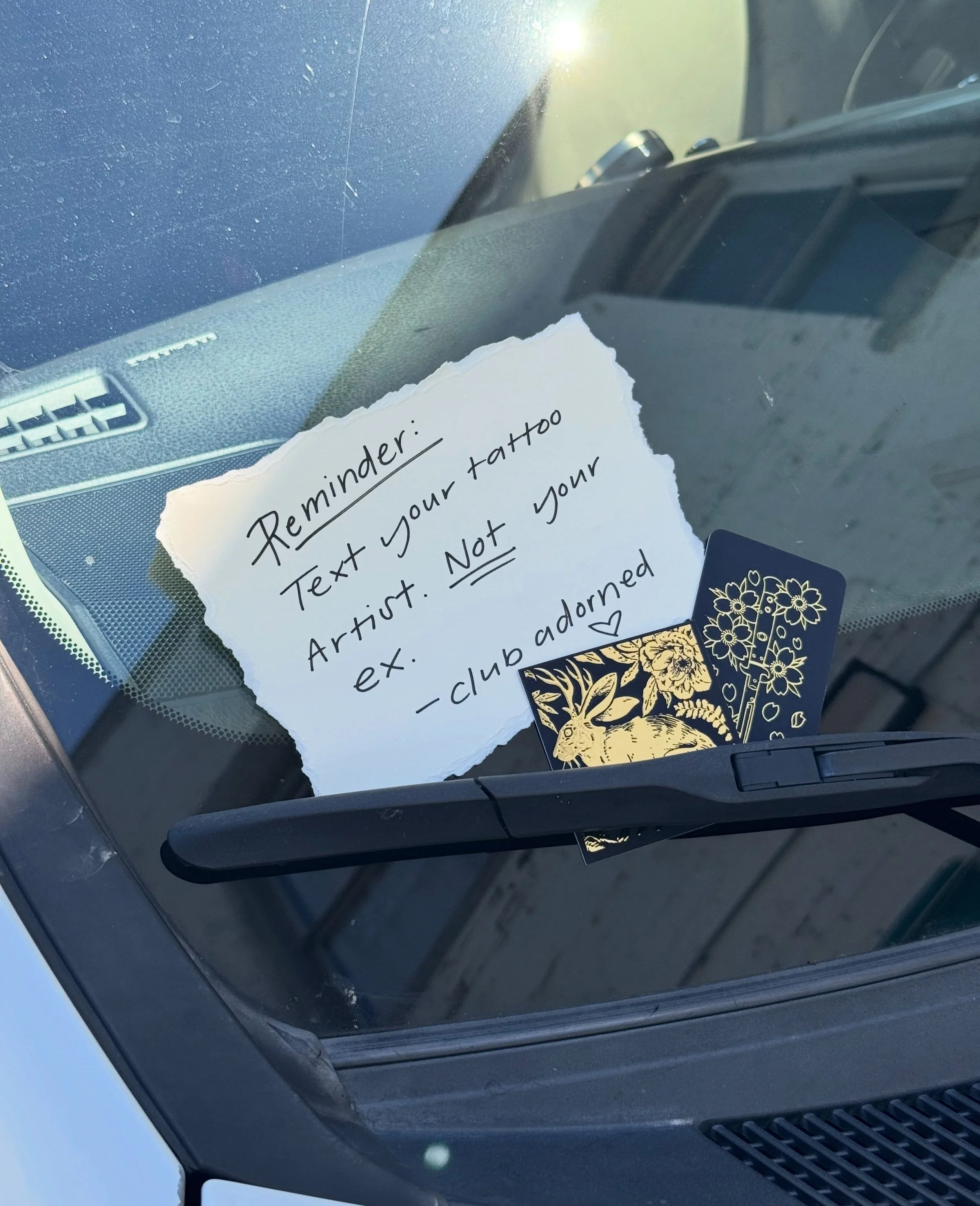 📣 REMINDER 📣 Text your tattoo Artist, NOT your ex. 

- club adorned 🖤

📍grants pass, oregon

#tattooappointment #tattoostudio #tattoostudio #pnwtattoo #supportlocalartists