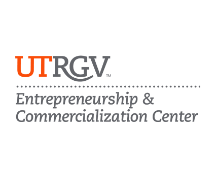 UTRGV Entrepreneurship & Commercialization Center logo with orange and gray text.
