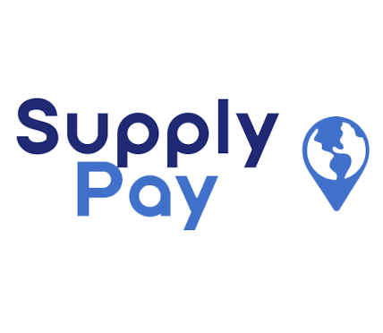 Supply Pay logo with a globe inside a location pin icon.