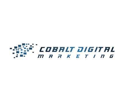 Cobalt Digital Marketing logo with a digital mosaic design and stylized text.