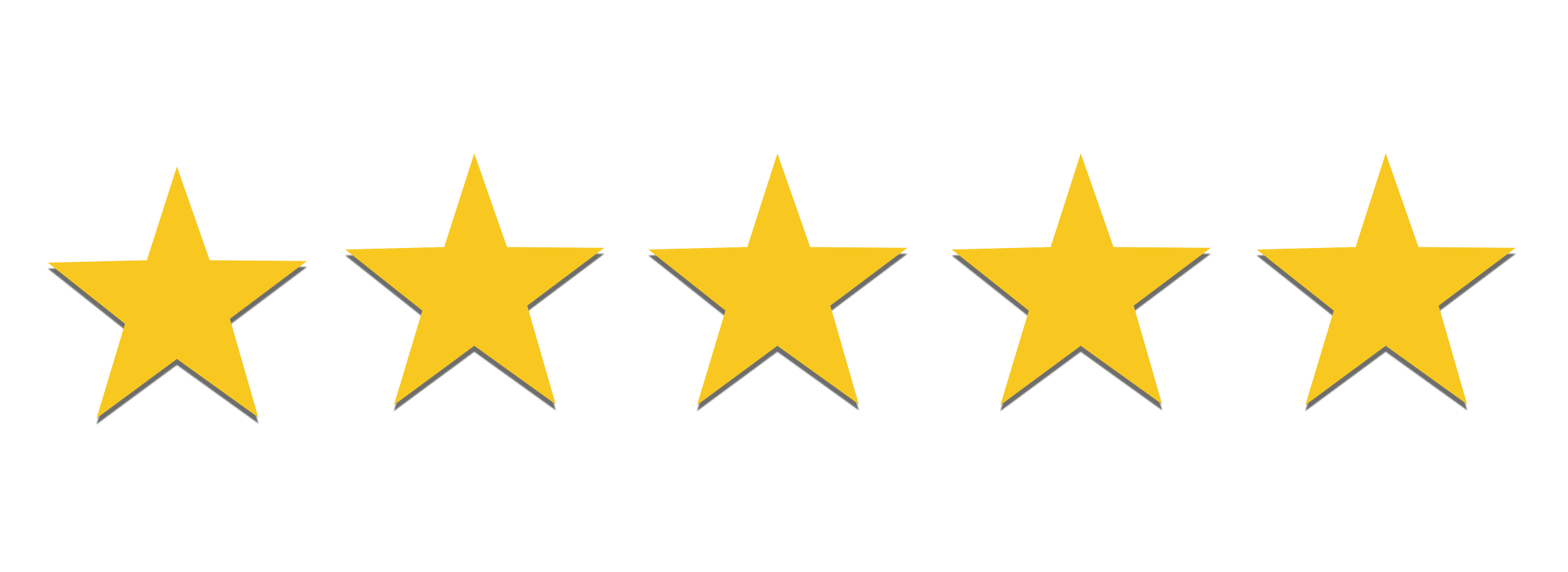 five yellow stars in a horizontal row
