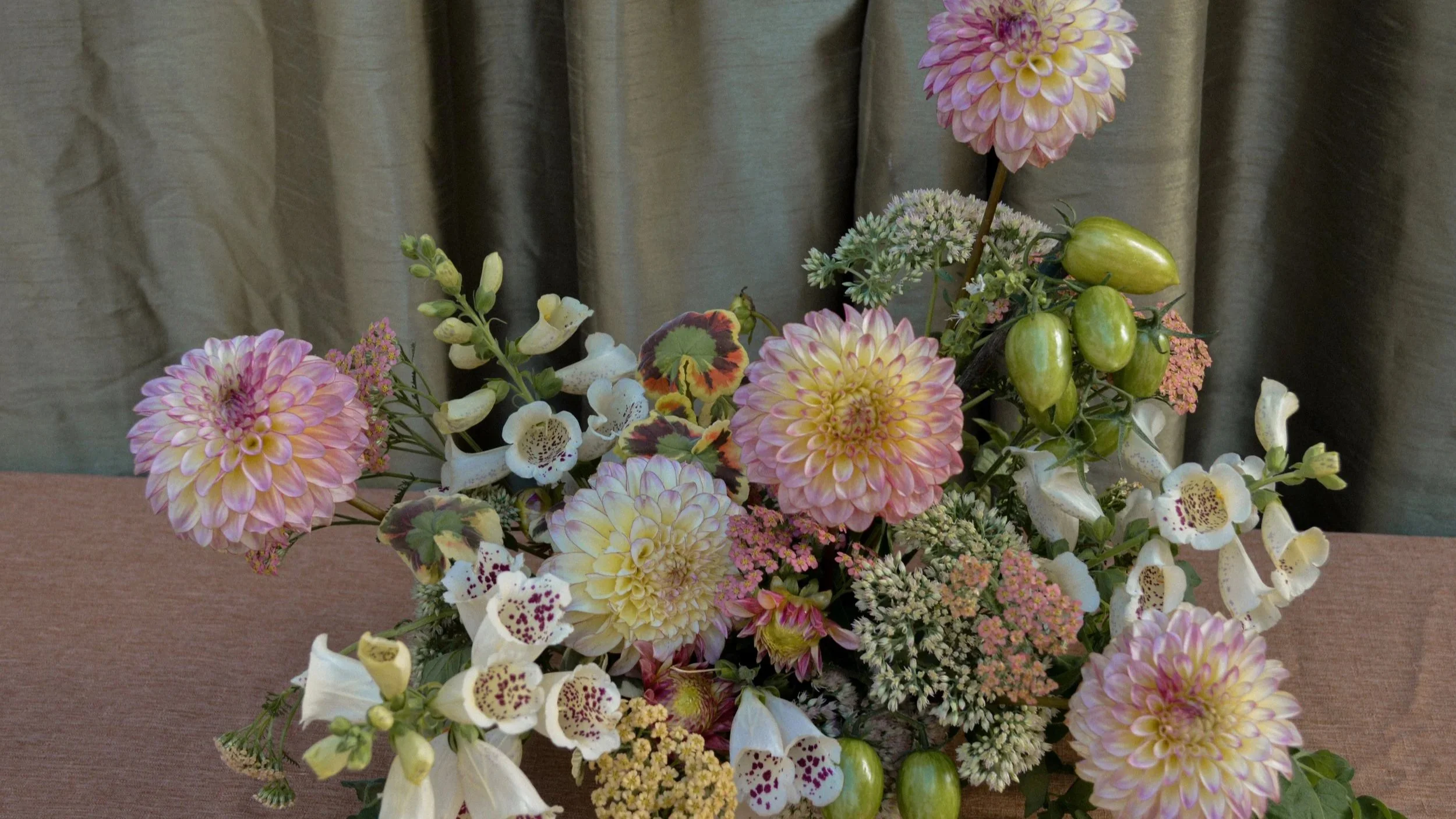 Sustainable and artful wedding floral design in Colorado