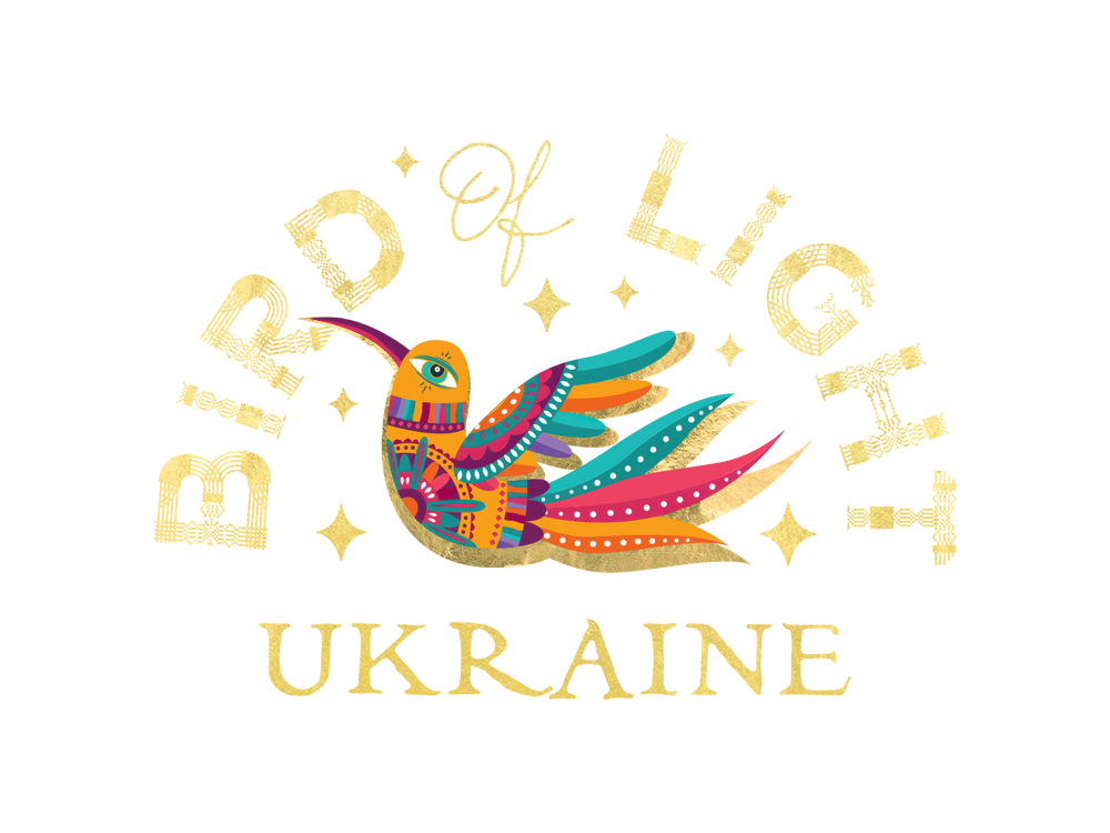 Colorful illustrated bird with intricate patterns and vibrant tail feathers, surrounded by a light yellow abstract background.