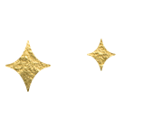 Two gold glittering stars on a black background.