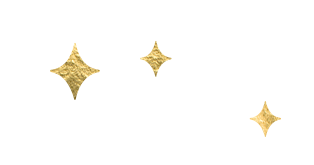 Three gold glittering stars on a black background.